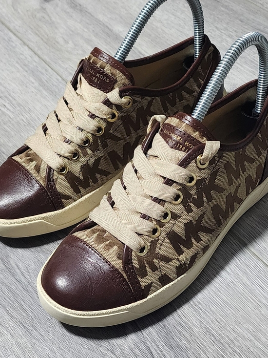 Michael Kors Shoes - Michael Kors Mocha Signature Canvas City Sneakers Womens Size 6